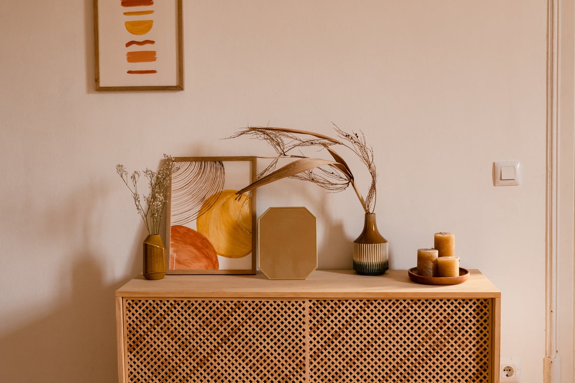 Minimalist Decoration on Wooden Drawer